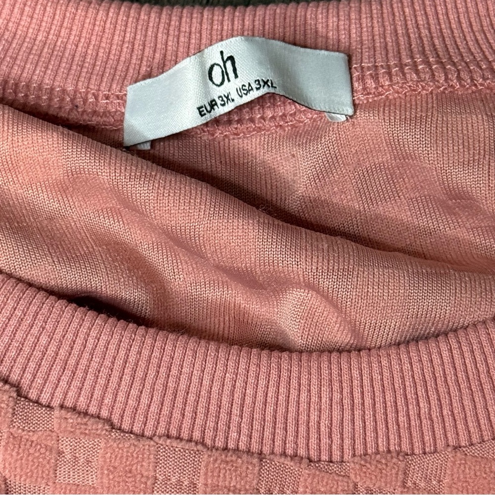 Dusty Pink Checkered Athleisure 2 Piece Set 3X - Picture 7 of 8